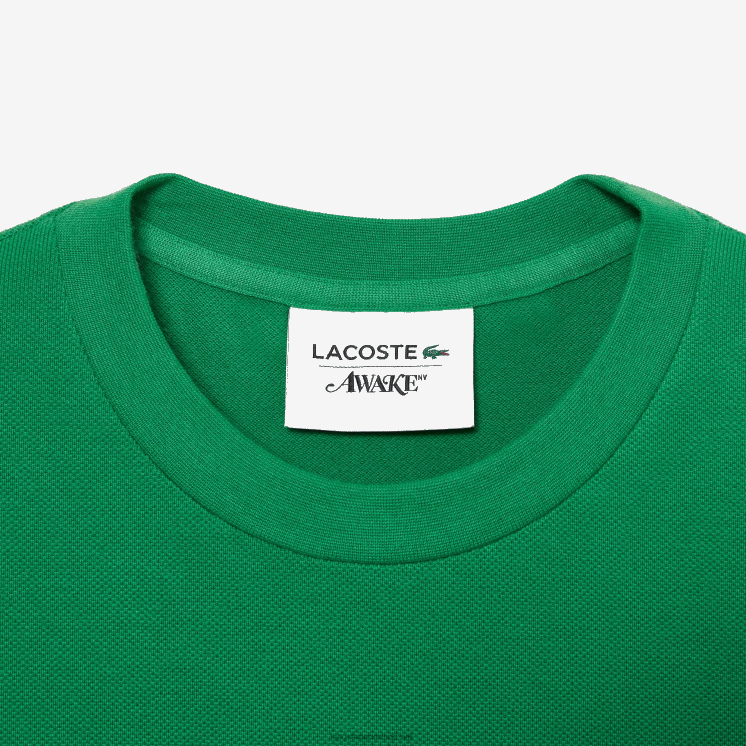 lacoste x wake ny logo katoenen piqué t-shirt 0828H892 groene mee Heren