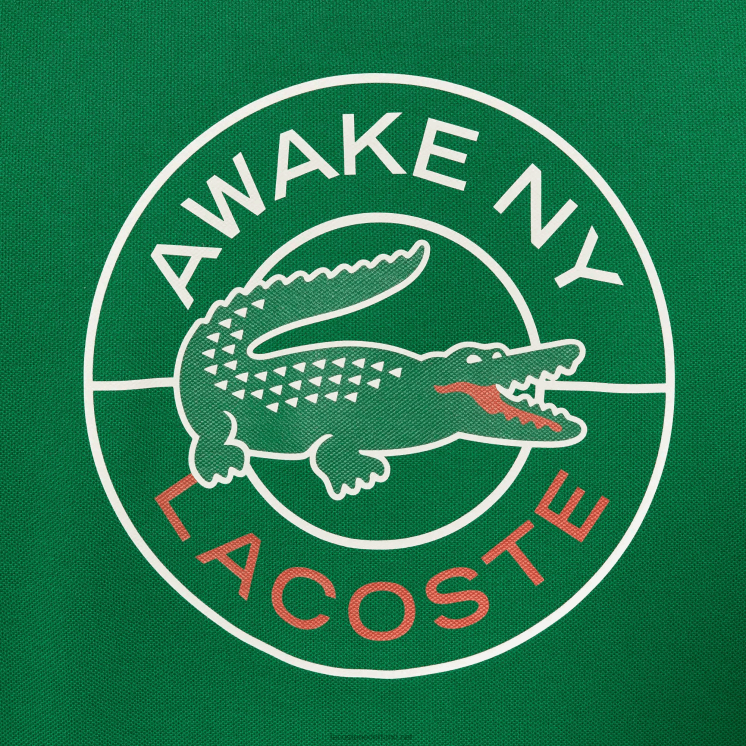 lacoste x wake ny logo katoenen piqué t-shirt 0828H892 groene mee Heren