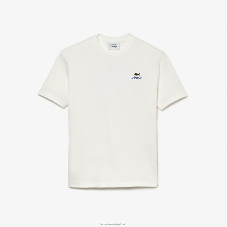 lacoste x wake ny logo katoenen piqué t-shirt 0828H893 wit 70v Heren
