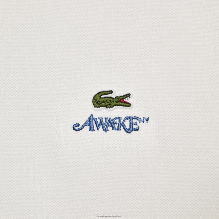 lacoste x wake ny logo katoenen piqué t-shirt 0828H893 wit 70v Heren