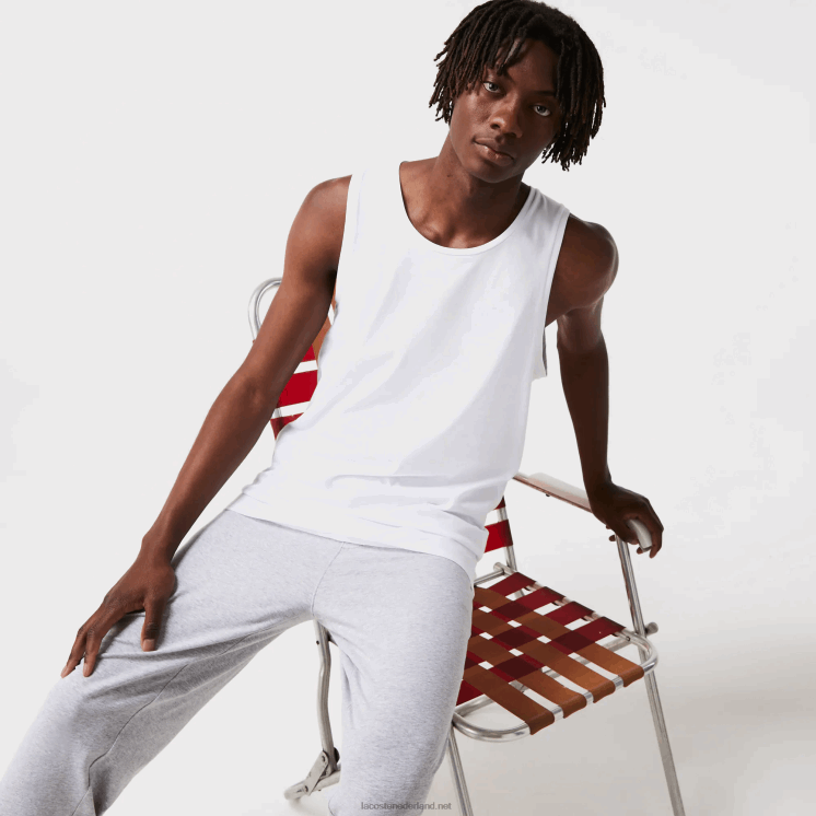 Lacoste katoenen tanktop 3-pack 0828H1360 wit 001 Heren
