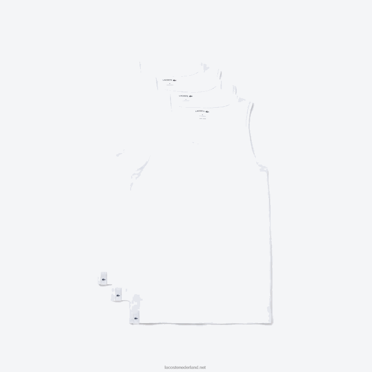 Lacoste katoenen tanktop 3-pack 0828H1360 wit 001 Heren