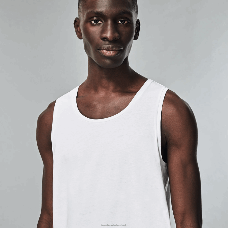 Lacoste katoenen tanktop 3-pack 0828H1360 wit 001 Heren