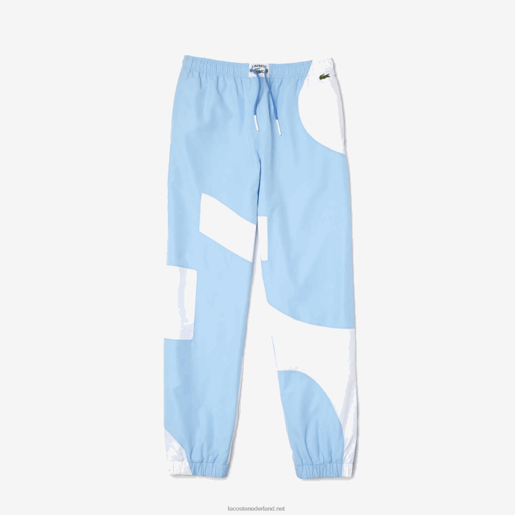 Lacoste Heritage grafische trainingsbroek 0828H1071 blauw wit e7b Heren
