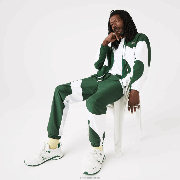 Lacoste Heritage grafische trainingsbroek 0828H1072 groen wit 291 Heren
