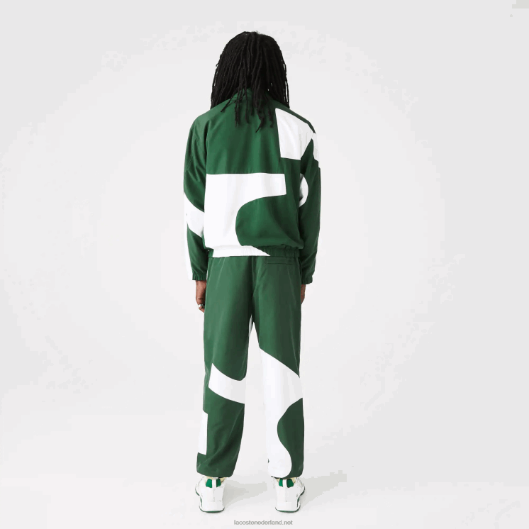 Lacoste Heritage grafische trainingsbroek 0828H1072 groen wit 291 Heren