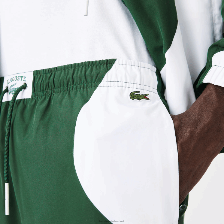 Lacoste Heritage grafische trainingsbroek 0828H1072 groen wit 291 Heren