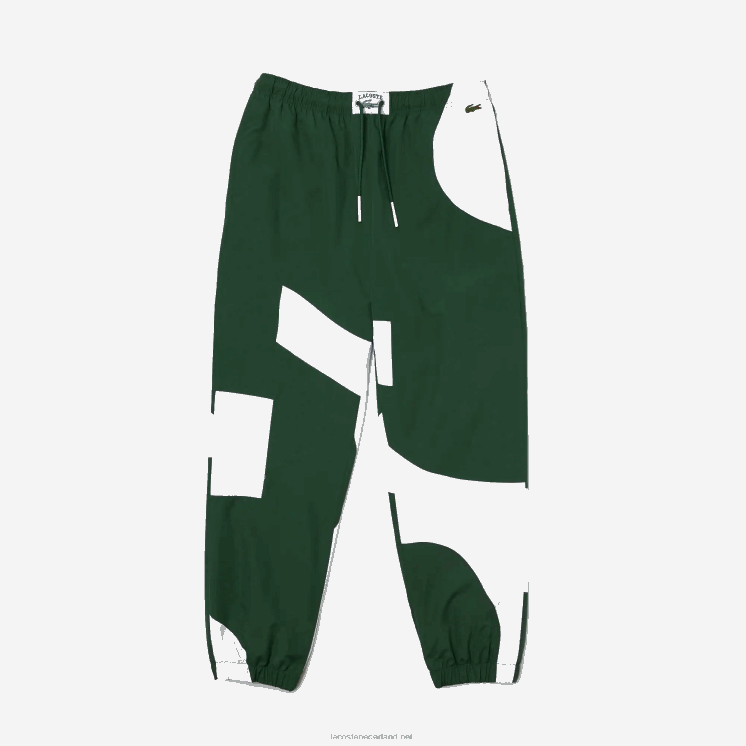 Lacoste Heritage grafische trainingsbroek 0828H1072 groen wit 291 Heren