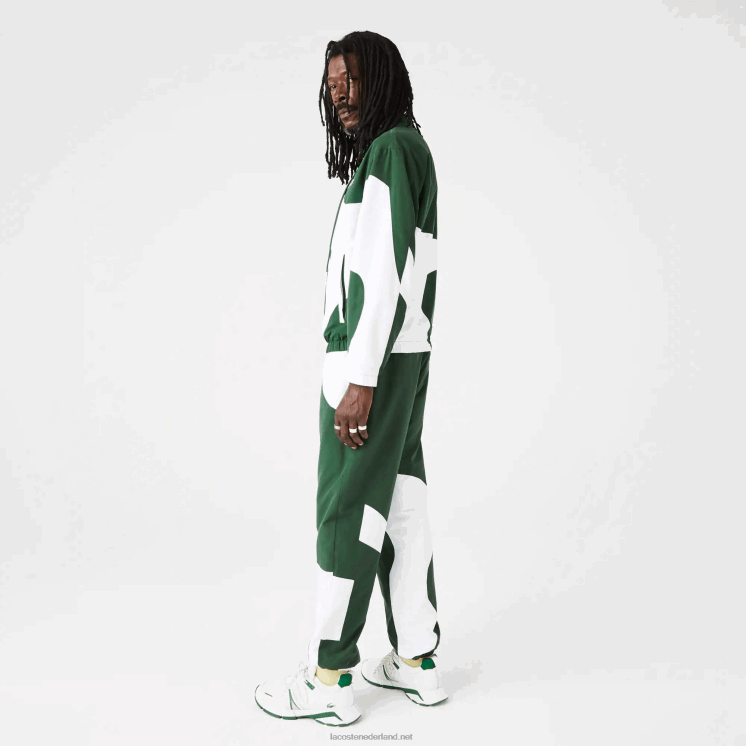 Lacoste Heritage grafische trainingsbroek 0828H1072 groen wit 291 Heren