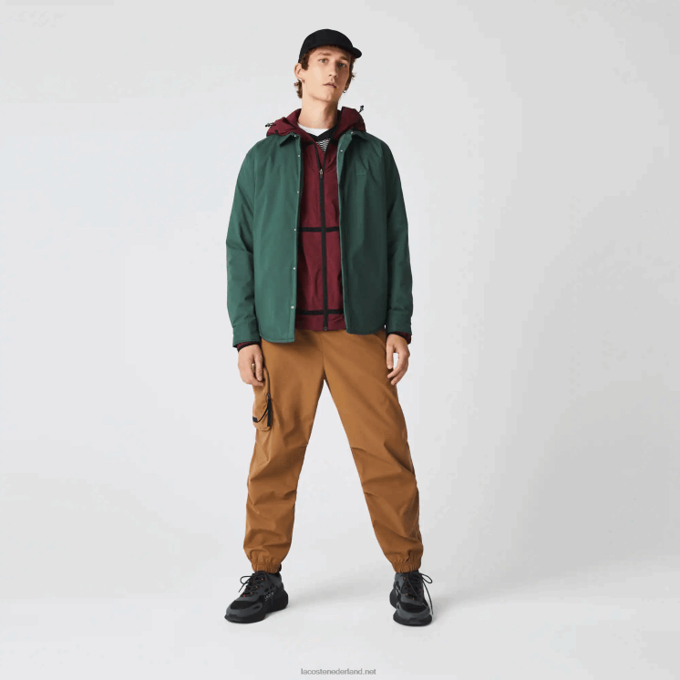 Lacoste contrasterende oversized trainingsbroek met branding 0828H1002 bruin z0w Heren