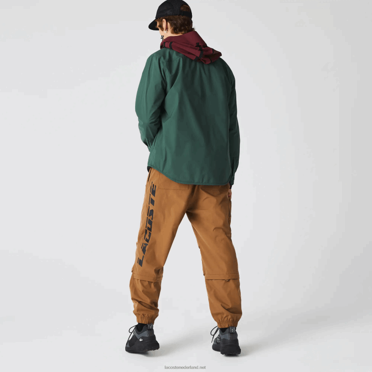 Lacoste contrasterende oversized trainingsbroek met branding 0828H1002 bruin z0w Heren