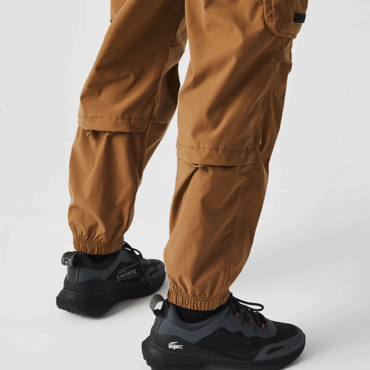 Lacoste contrasterende oversized trainingsbroek met branding 0828H1002 bruin z0w Heren