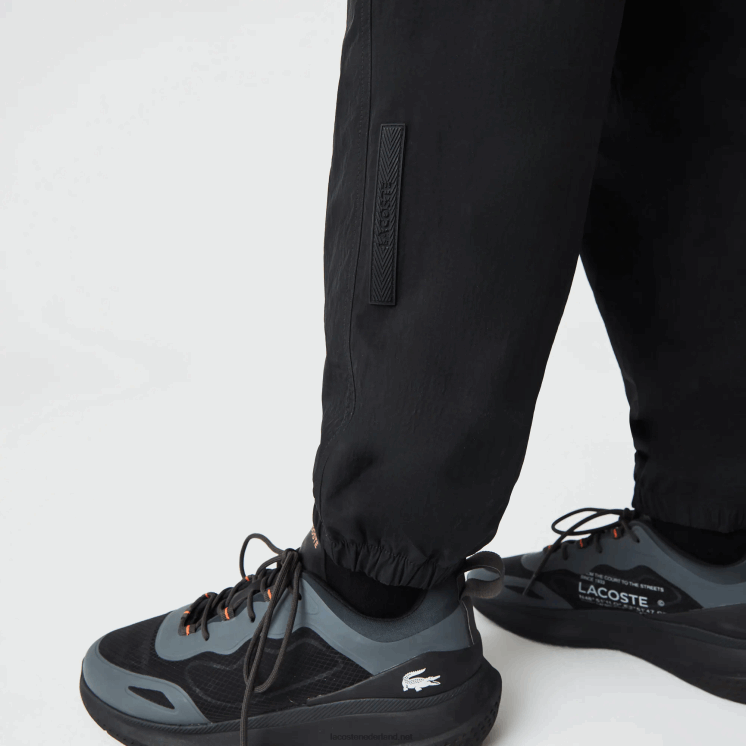 Lacoste erfgoed regular fit trainingsbroek met kleurvlakken 0828H1110 zwart geel n07 Heren
