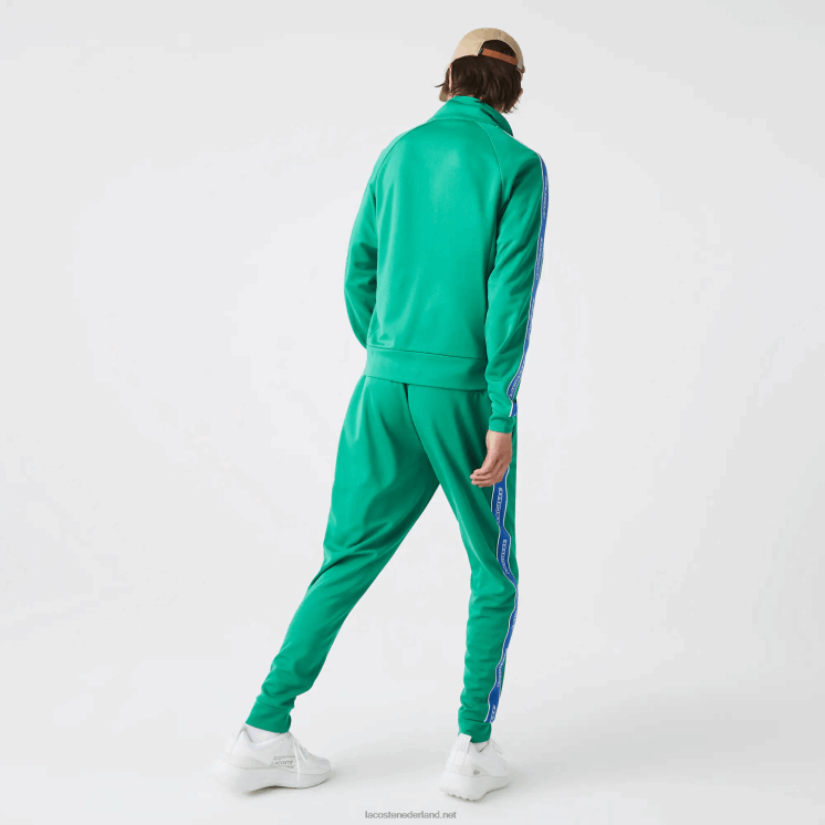 Lacoste erfgoed trainingsbroek met contrasterende banden 0828H1068 groene hd2 Heren