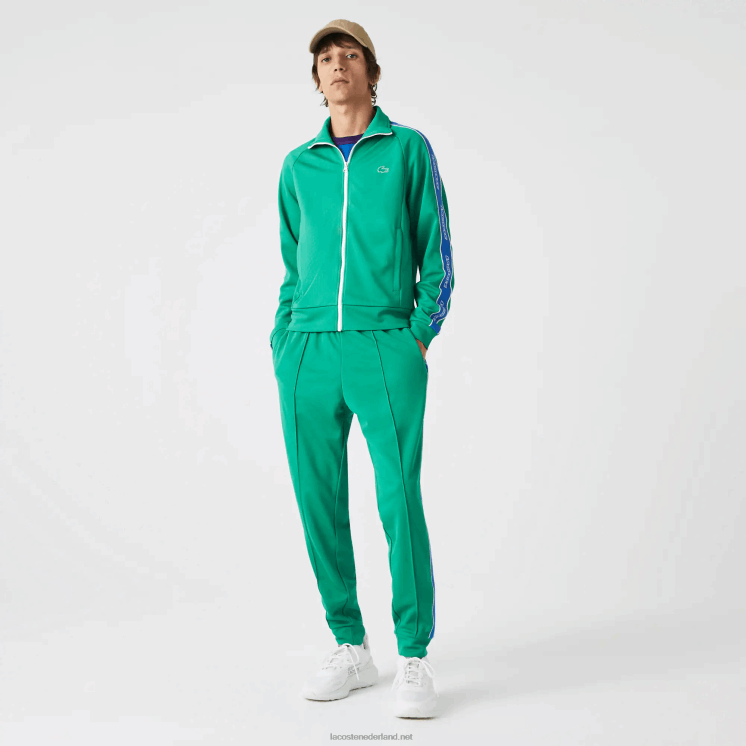 Lacoste erfgoed trainingsbroek met contrasterende banden 0828H1068 groene hd2 Heren