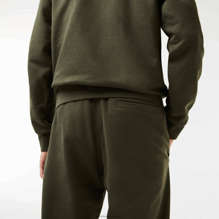 Lacoste katoenen trainingsbroek met contrasterende letters 0828H1038 kaki groen s7t Heren