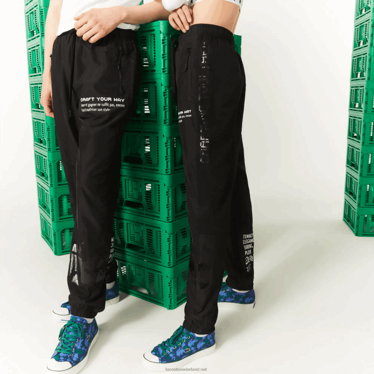 Lacoste live x minecraft nylon trainingsbroek 0828H1175 zwart 031 Heren