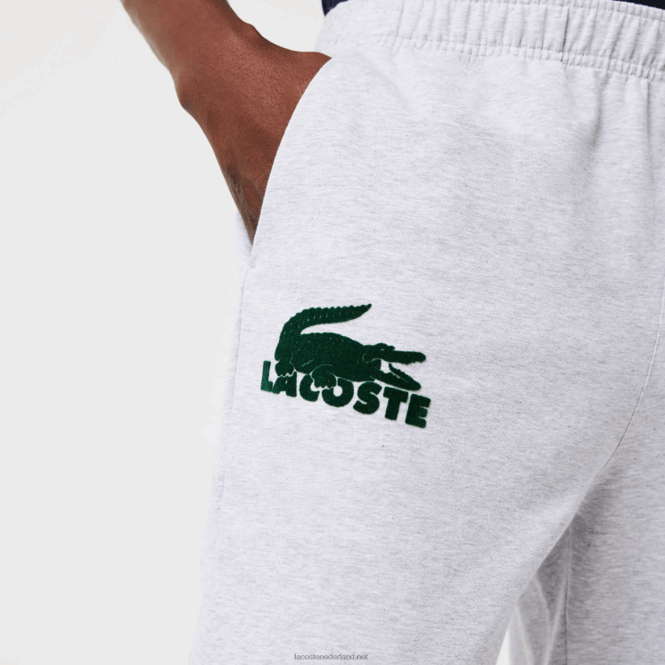 Lacoste lounge-joggingbroek van katoenfleece 0828H1475 grijs chine groen y9k Heren