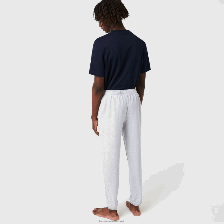 Lacoste lounge-joggingbroek van katoenfleece 0828H1475 grijs chine groen y9k Heren