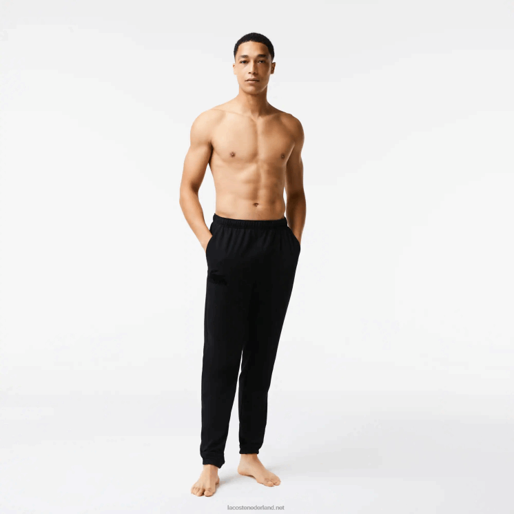 Lacoste lounge-joggingbroek van katoenfleece 0828H1476 zwart c31 Heren