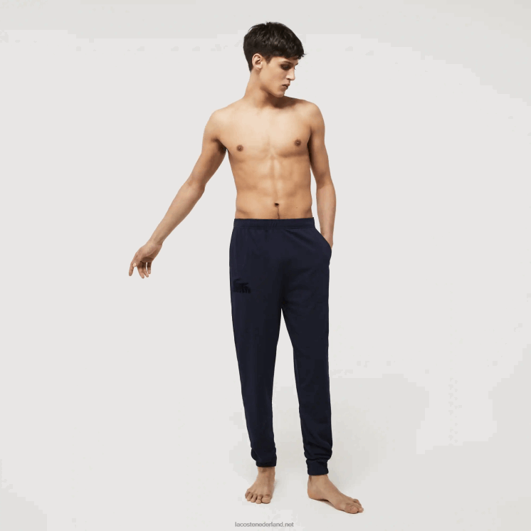 Lacoste lounge-joggingbroek van katoenfleece 0828H1477 marineblauw 423 Heren
