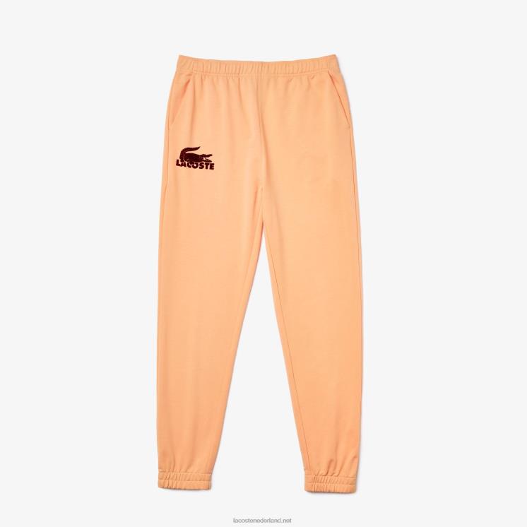 Lacoste lounge-joggingbroek van katoenfleece 0828H1478 lichtoranje bordeaux rz6 Heren
