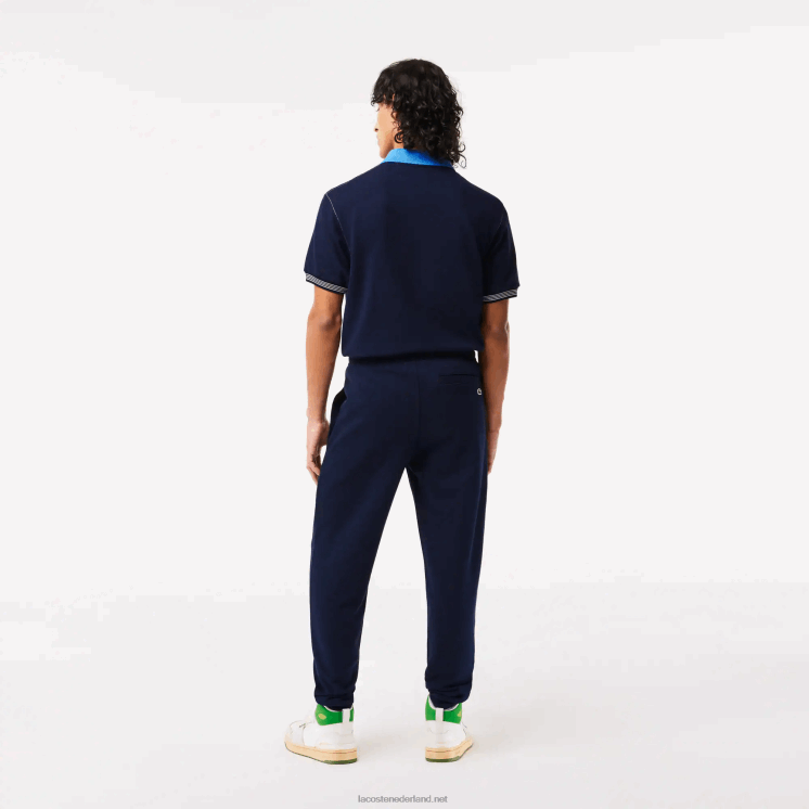 Lacoste ongeborstelde fleece trainingsbroek 0828H309 marineblauw 166 Heren