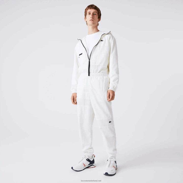 Lacoste patchwork waterafstotende trainingsbroek 0828H1106 wit b5l Heren