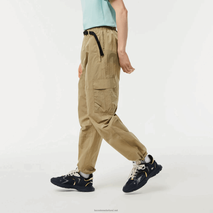 Lacoste relaxte waterafstotende trainingsbroek 0828H22 beige cb8 Heren