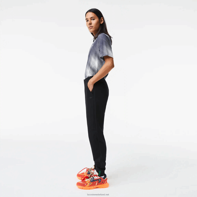 Lacoste slim fit trainingsbroek van gemêleerde katoenmix 0828H1004 zwart 031 Heren