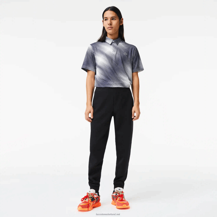 Lacoste slim fit trainingsbroek van gemêleerde katoenmix 0828H1004 zwart 031 Heren