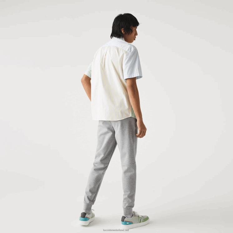 Lacoste slim fit trainingsbroek van gemêleerde katoenmix 0828H1005 grijze chine 4jv Heren