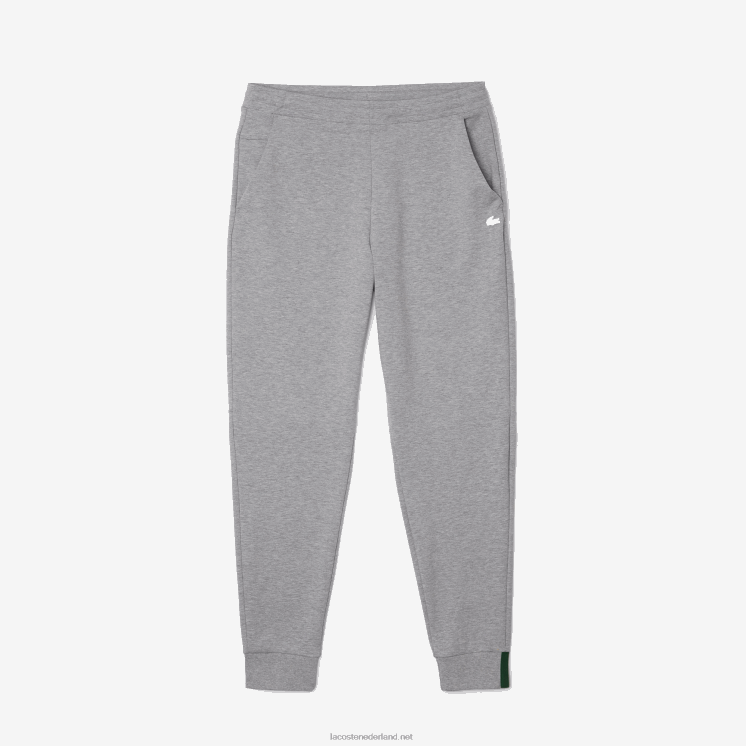 Lacoste slim fit trainingsbroek van gemêleerde katoenmix 0828H1005 grijze chine 4jv Heren