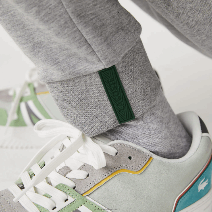 Lacoste slim fit trainingsbroek van gemêleerde katoenmix 0828H1005 grijze chine 4jv Heren