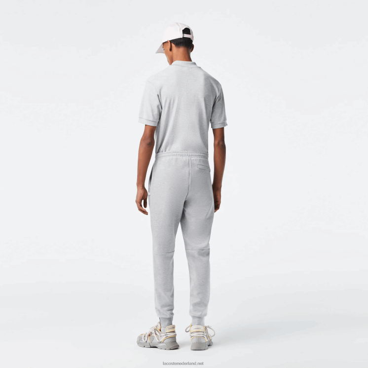 Lacoste slim fit trainingsbroek van gemêleerde katoenmix 0828H1006 grijze chine ca Heren
