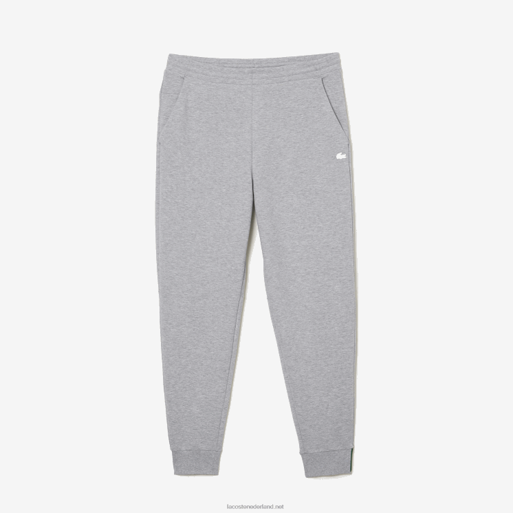 Lacoste slim fit trainingsbroek van gemêleerde katoenmix 0828H1006 grijze chine ca Heren