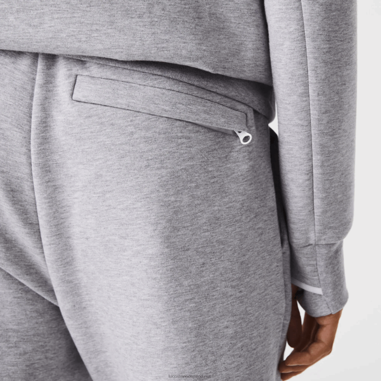 Lacoste slim fit trainingsbroek van gemêleerde katoenmix 0828H1006 grijze chine ca Heren