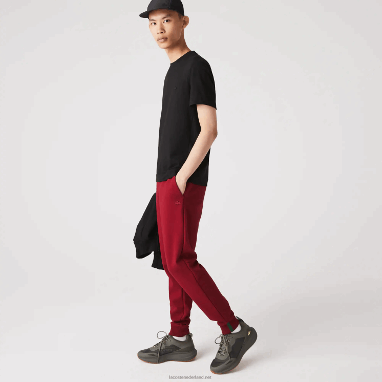 Lacoste slim fit trainingsbroek van gemêleerde katoenmix 0828H1007 bordeaux ja Heren