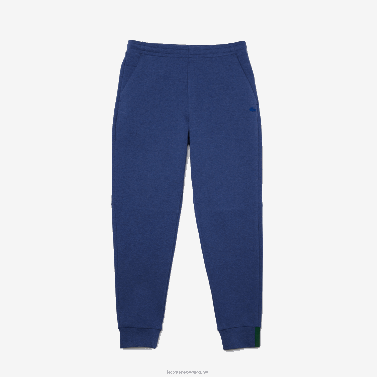 Lacoste slim fit trainingsbroek van gemêleerde katoenmix 0828H1140 blauw chine hjd Heren