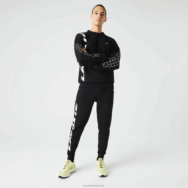 Lacoste slimfit trainingsbroek met merknaam 0828H973 zwart 031 Heren