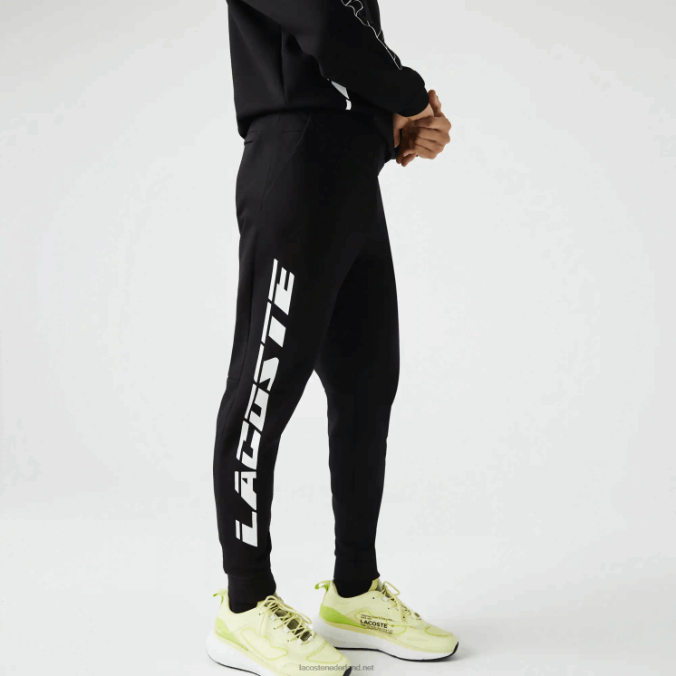 Lacoste slimfit trainingsbroek met merknaam 0828H973 zwart 031 Heren