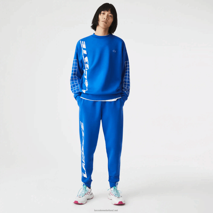 Lacoste slimfit trainingsbroek met merknaam 0828H975 blauw k1q Heren
