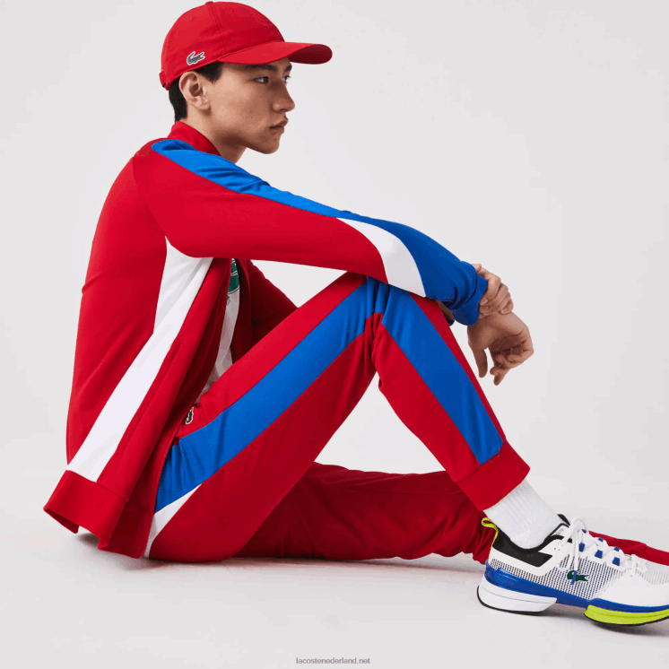Lacoste sport hardloopbestendige tennistrainingsbroek 0828H992 rood blauw wit w50 Heren