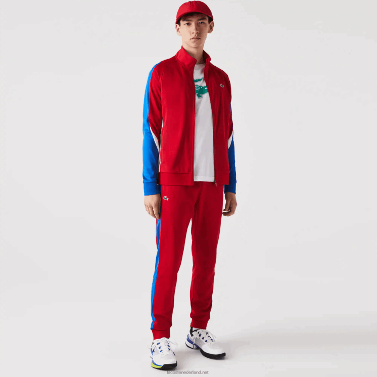 Lacoste sport hardloopbestendige tennistrainingsbroek 0828H992 rood blauw wit w50 Heren
