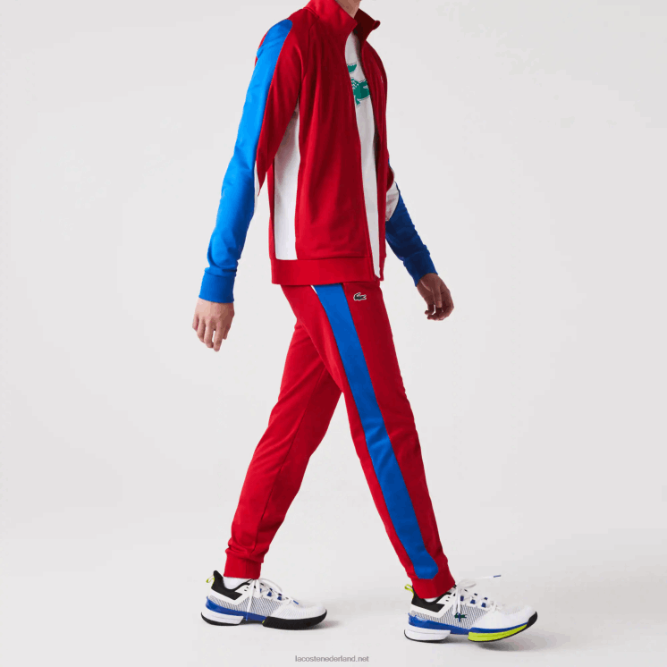 Lacoste sport hardloopbestendige tennistrainingsbroek 0828H992 rood blauw wit w50 Heren