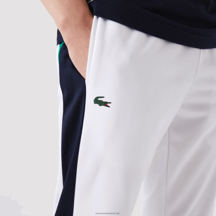 Lacoste sport hardloopbestendige tennistrainingsbroek 0828H994 wit marineblauw groen 9gg Heren