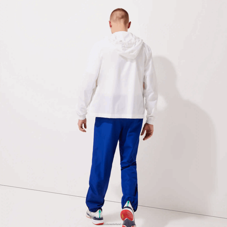 Lacoste sport tennis diamant geweven tafzijde trainingsbroek 0828H1114 blauwe bdm Heren