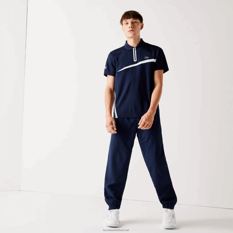 Lacoste sport tennis diamant geweven tafzijde trainingsbroek 0828H1115 marineblauw 166 Heren