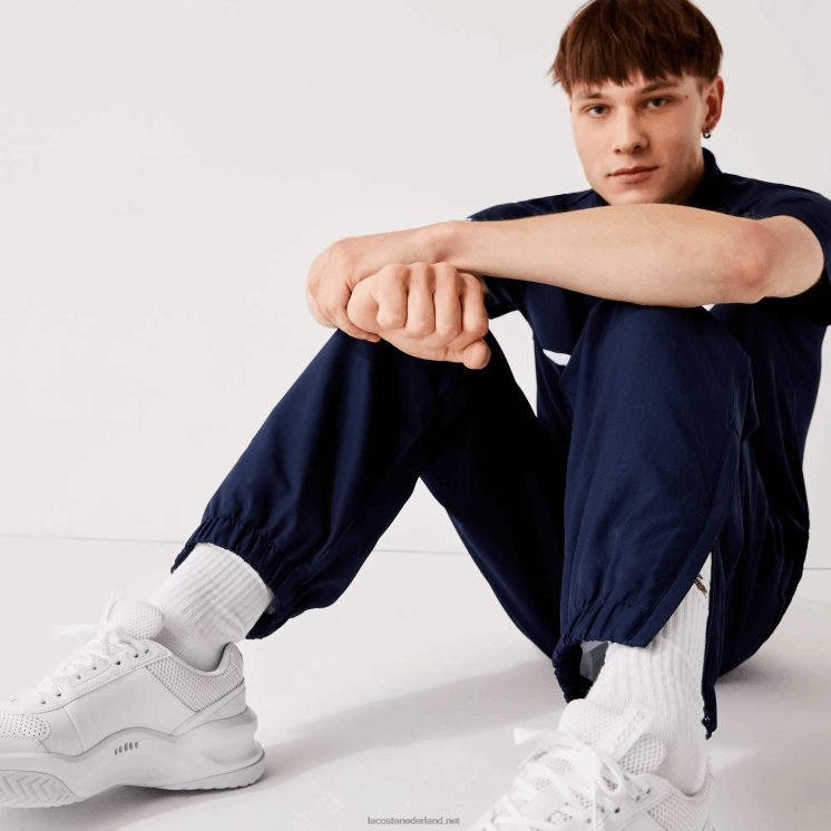 Lacoste sport tennis diamant geweven tafzijde trainingsbroek 0828H1115 marineblauw 166 Heren