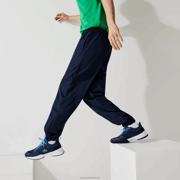 Lacoste sport tennis diamant geweven tafzijde trainingsbroek 0828H1115 marineblauw 166 Heren